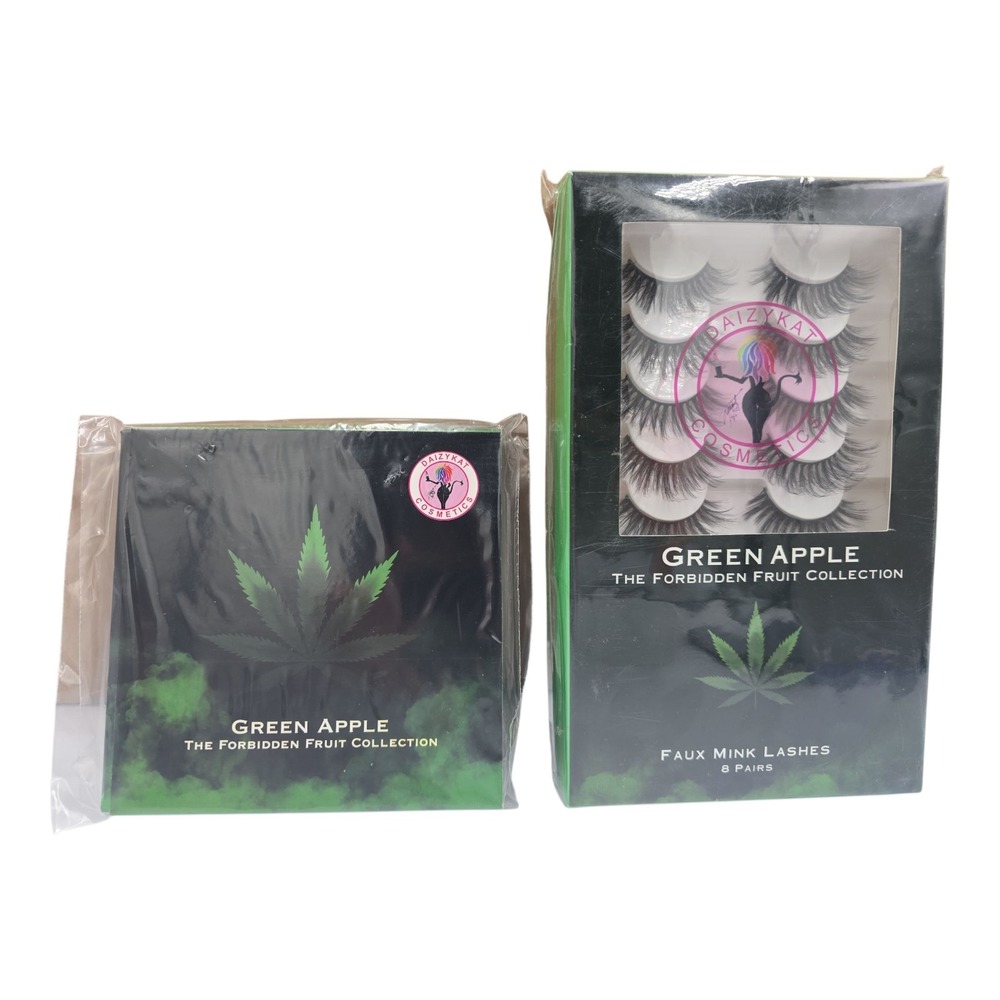 Makeup Forbidden Fruit GREEN APPLE Cannabis Sativa Palette &‎ LASHES SET NEW